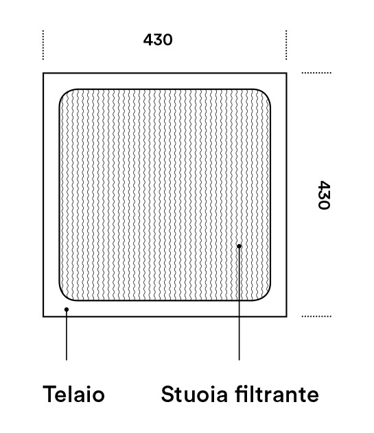 Dimensioni davanti elementi filtranti secondari NFEWP01