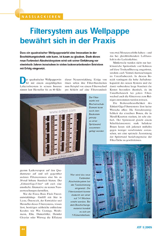 edrizzi® in Besser Lackieren 05.2005